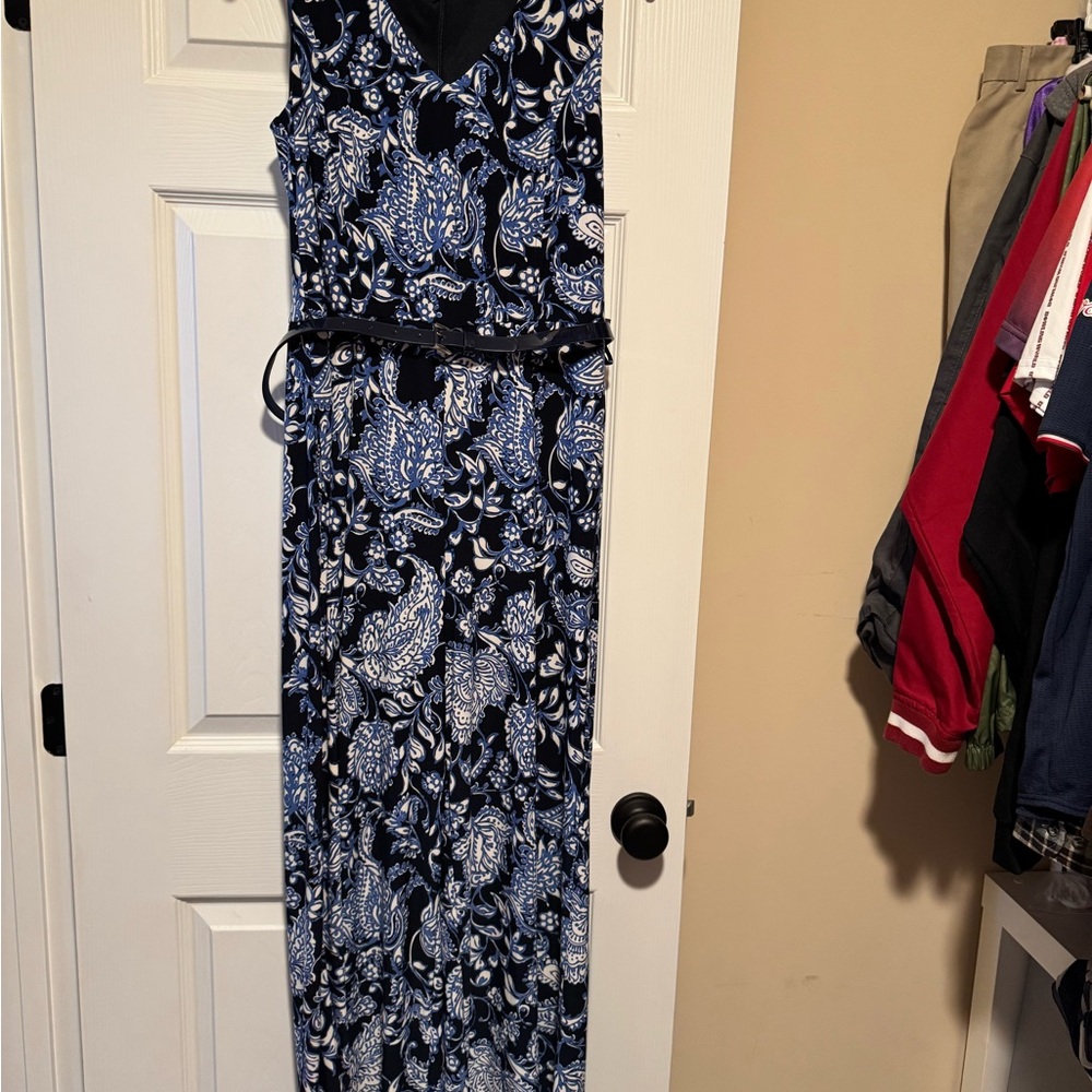 Tommy Hilfiger Blue and White Paisley Jumpsuit